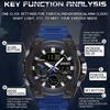 SANDA Fashion Trend Military Style Male Students and Teenagers Multi-functional Luminous Waterproof Electronic Watch