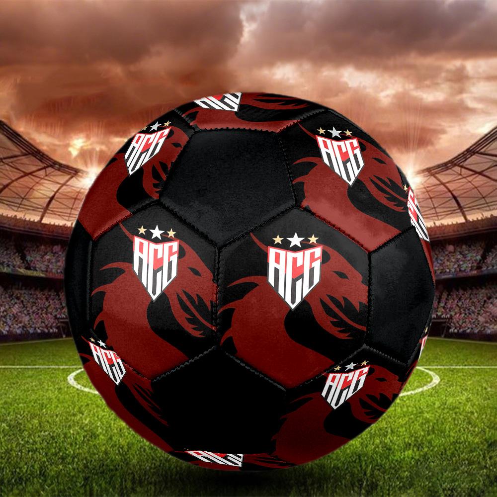 Atlético Goianiense Indoor Soccer Ball Colorful All Ages Size 5 Machine Stitched PVC Competition Ready Durable High-Bounce