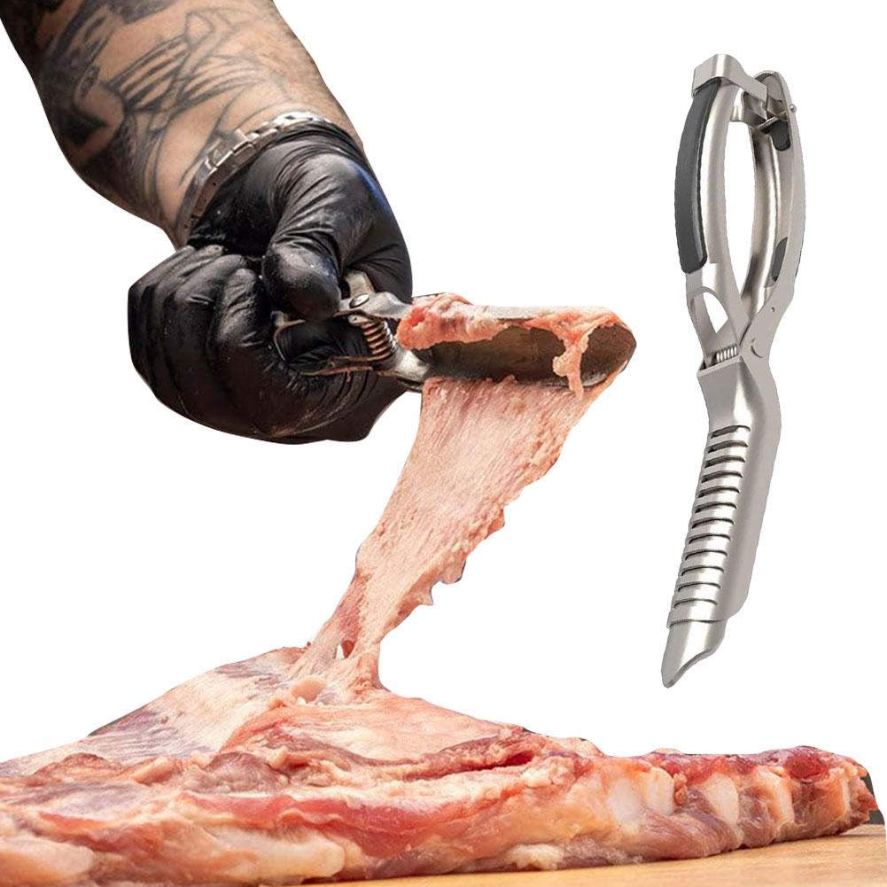 Mulinla Ribmem Pro, Скиннер для ребер барбекю, Rib Prep Pro, Инструмент для удаления мембраны с ребер из нержавеющей стали, Кухонный гриль-гаджет для подготовки ребер, Легкое удаление мембраны