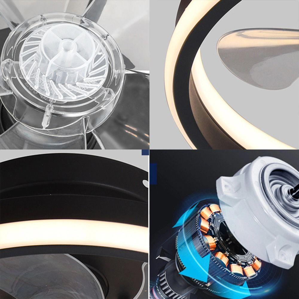 Stepless Dimming Ceiling Lamp 2 In 1 Electric Cordless Fan Creative Ceiling Fan Office