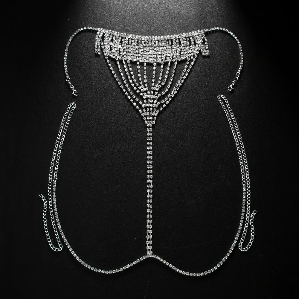 Многослойная цепочка на талию с бахромой и стразами, трусики, пляжная сексуальная цепочка на тело, женская цепочка на тело