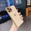 Конфетный цвет 6D гальваническое боковое сердце для iPhone17ProMax Apple 16 мелкодырчатый силиконовый 15 чехол для мобильного телефона