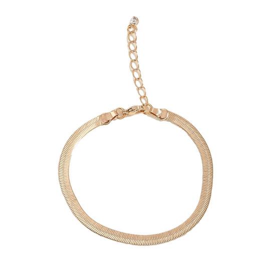 4Pcs/Set Women Bracelet Elegant Golden Adjustable Alloy Herring Bone Link Chain Teen Girls Bangle Fashion Jewelry