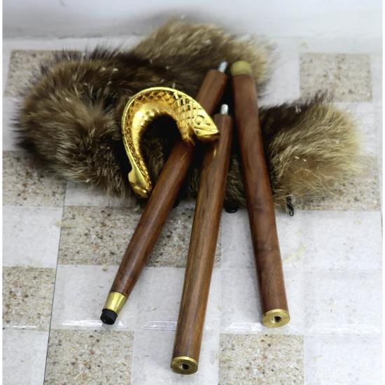 Трость в виде головы кобры из латуни и золота, деревянная трость в виде головы кобры из латуни, трость из 3 частей, трость с 2-мя видами отделки