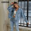 Весенне-осенняя женская короткая свободная повседневная джинсовая куртка с большим карманом
