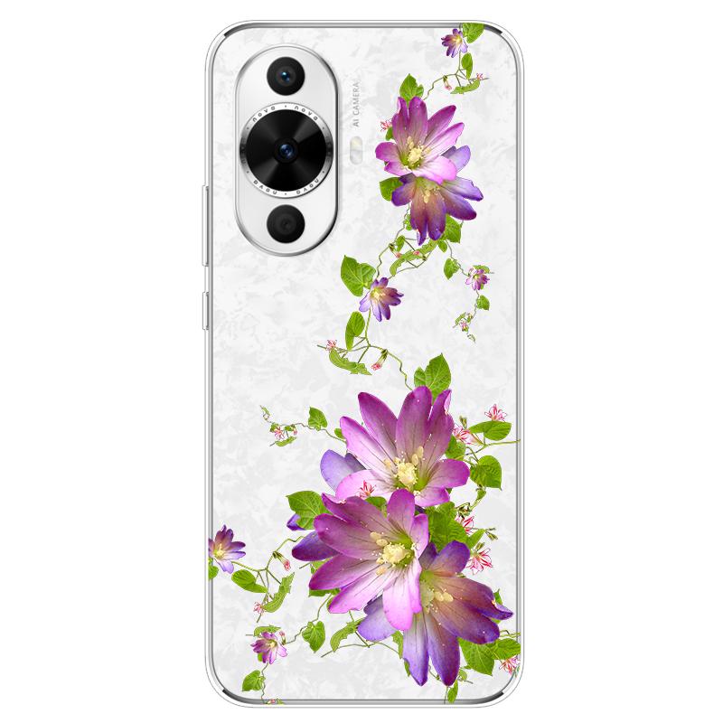 Чехол для Huawei Nova 12s Цветы Прозрачный ТПУ Силикон Funda Capa для Huawei nova 12s Мягкие Чехлы Nova12S 12 s Прозрачный Coque сумка