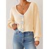 Women S Long Sleeve Knit Cardigan Sweater With Hand Crocheted Buttons Street Style