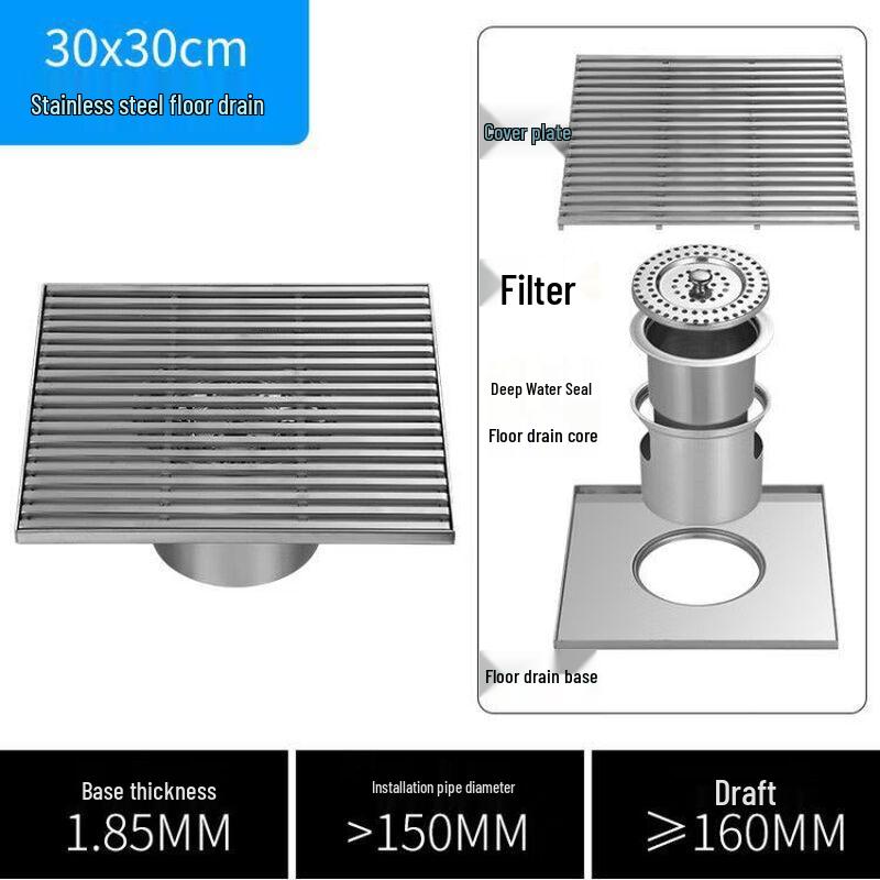 Wutuo Black Stainless Steel Outdoor Floor Drain