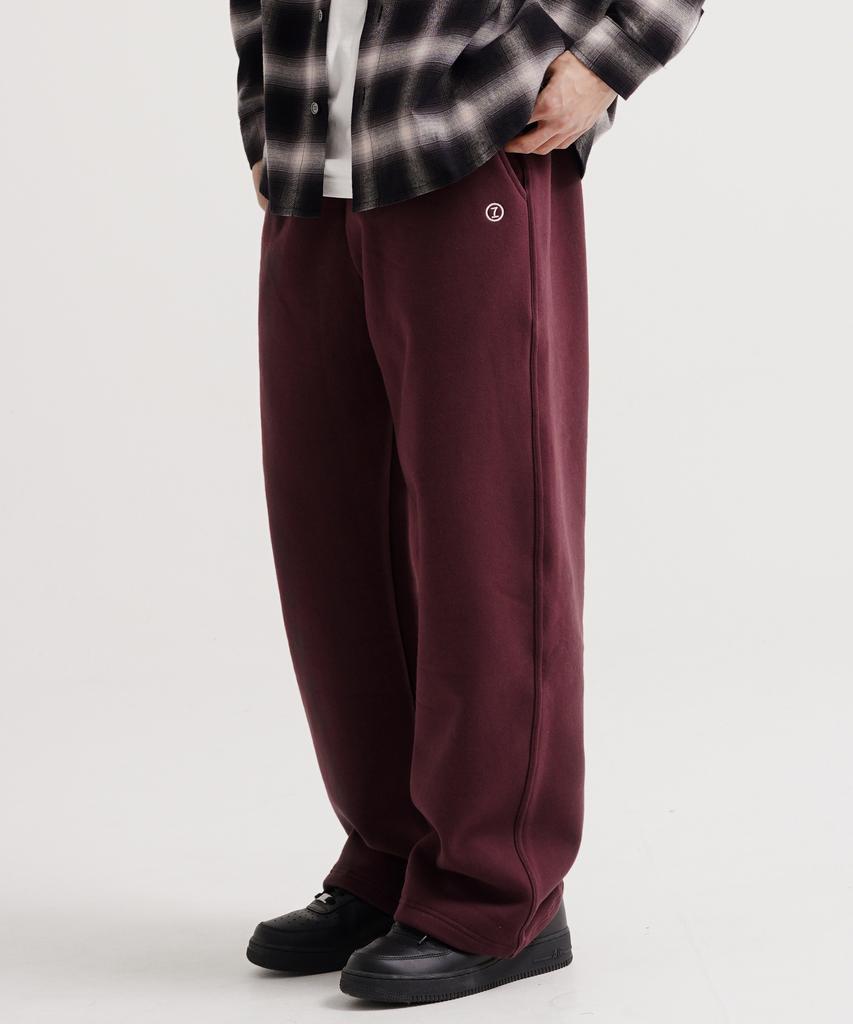 JEMUT Log Wide Brushed Sweatpants Burgundy Kjlp2685