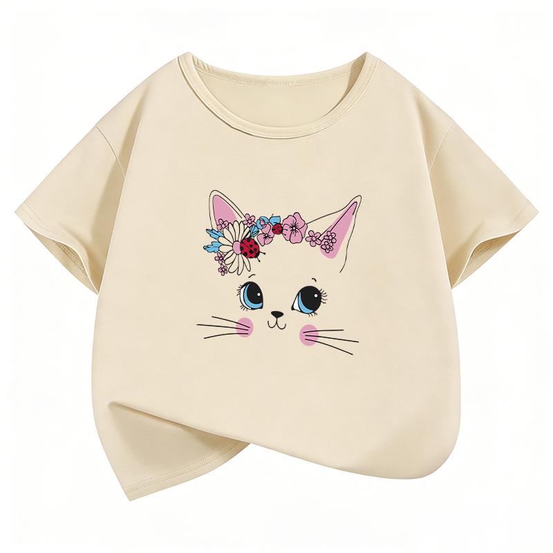 Kawaii Meme Cat Design T Shirts Graphic Short Sleeve Kids Childrens Tshirt Boys Girls Summer Spring Casual Top Tee