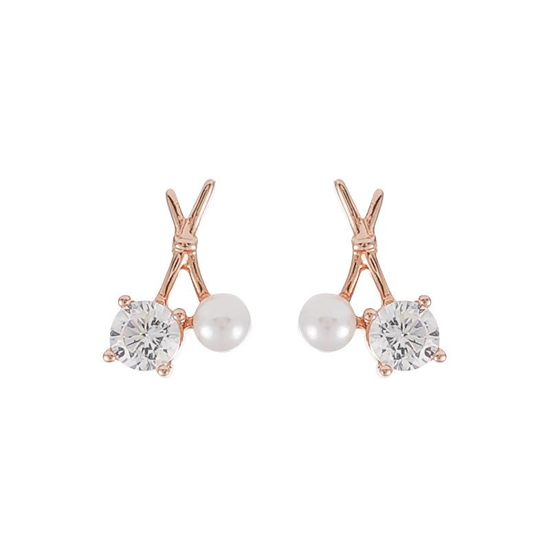 Cross Stud Earrings Women's Niche Design Earrings Simple Light Luxury Micro Zircon Earrings Earrings