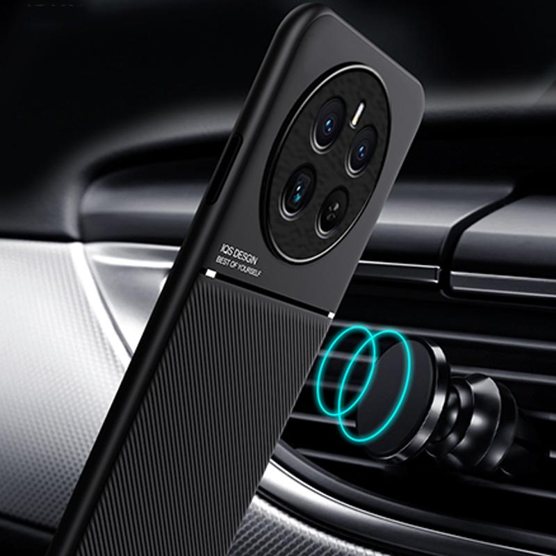 Для Realme 12 Pro Plus Чехол Кожаная Текстура Магнитный Автомобильный Держатель Чехлы для Телефона Для Realme 12 Plus 12Pro+ 5G Ударопрочная Задняя Крышка