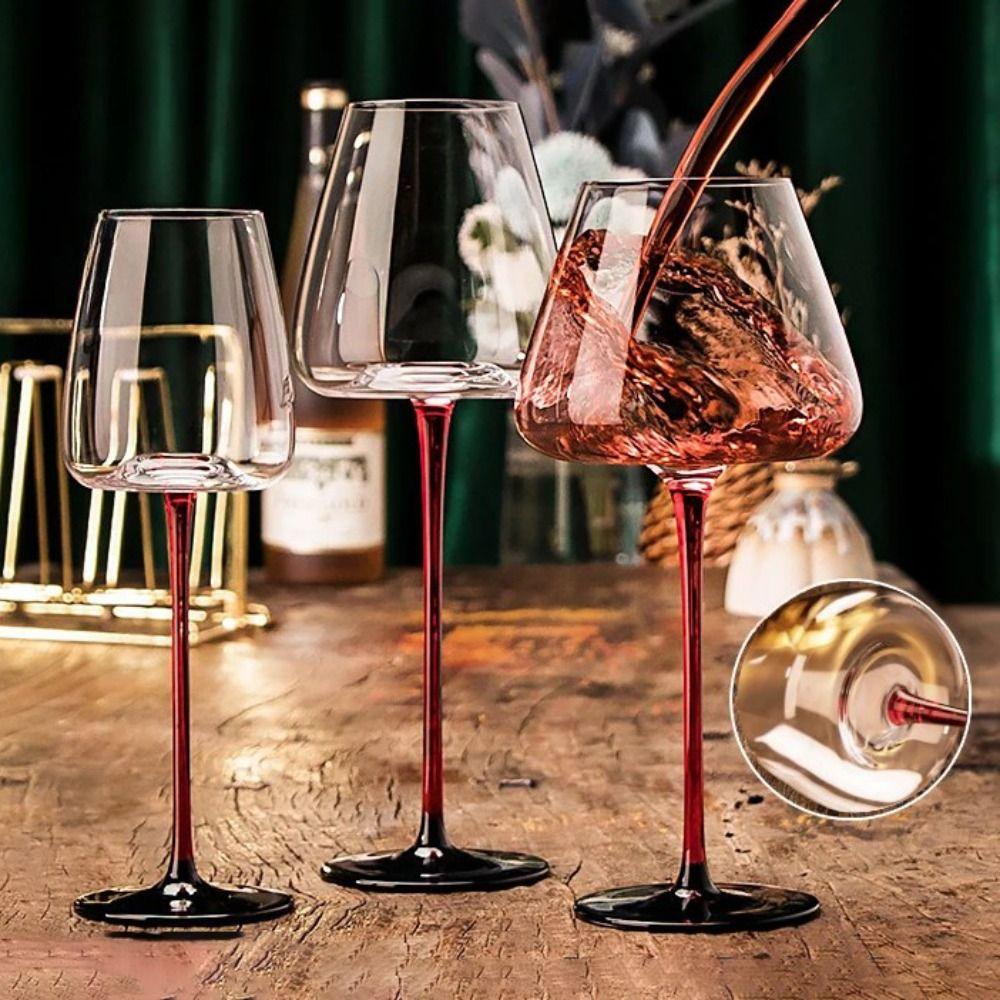 2pcs Luxury Hand-blown Crystal Red Wine Glasses Red Holder European Style Champagne Goblet Concave Bottom Red Wine Cup Party