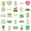 50 Matcha Girl Aesthetic Stickers - Fresh Green & Pink Graffiti for Notebooks & Cups