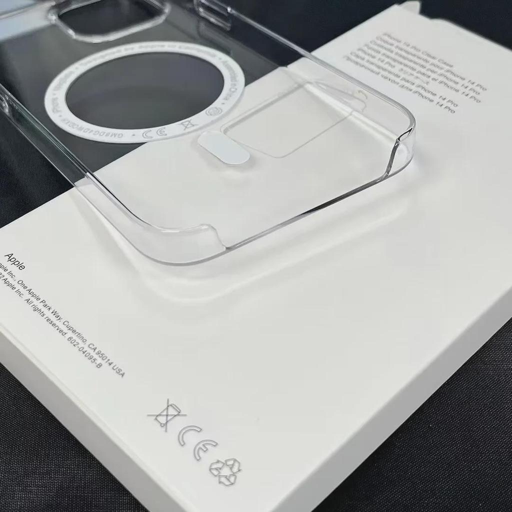 Прозрачный магнитный чехол для iPhone 16 Pro Max с анимированным всплывающим окном и тройной защитой краев