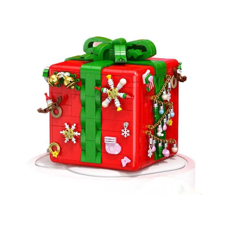 Совместимый с Рождественской музыкальной шкатулкой Санта-Клаус Конструктор Игрушка Пазл Сборка Подарки для мужчин и женщин