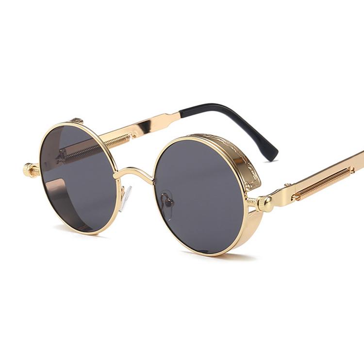 Classic Gothic Steampunk Sunglasses Woman Brand Designer Vintage Round Metal Frame Sun Glasses Female Male High Quality Uv400