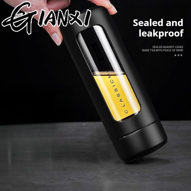 Портативный стеклянный пластиковый слой изолированный стакан офисный стакан для чая с высокой термостойкостью фильтр для разделения воды