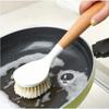 Wooden Handle Pot Washing Brush Multifunctional Long Handle Kitchen Cleaning Pot Brush Non Greasy Pot Dish Bowl Brush