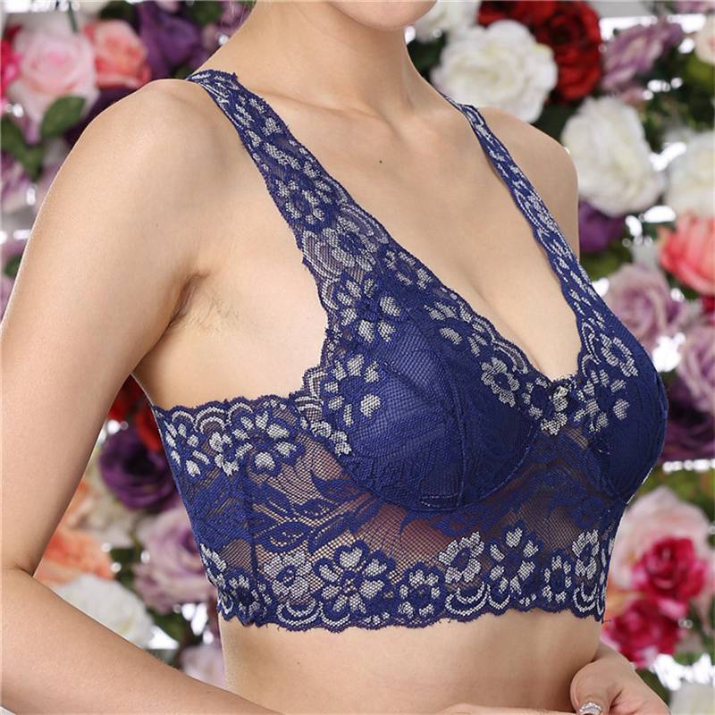 Sexy Bra Comfortable Bra Vest-Style Full Lace Women's Breathable Wireless Sports Bra Full Lace Underwear Binding Sleep