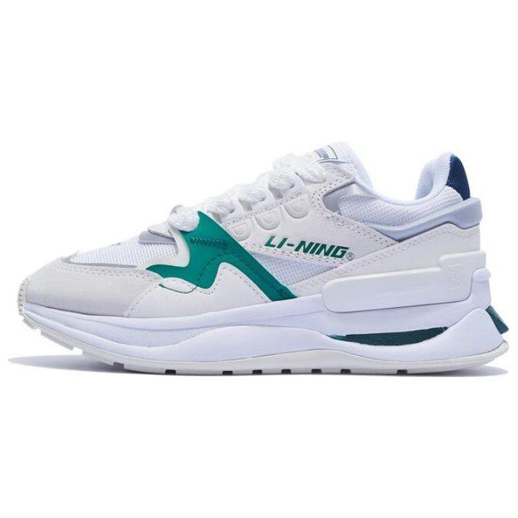 Li Ning 001 Chuxin V2 Wear-Resistant Breathable Low-Top Sports Casual Shoes Women Sneakers White Green AGCT018-1
