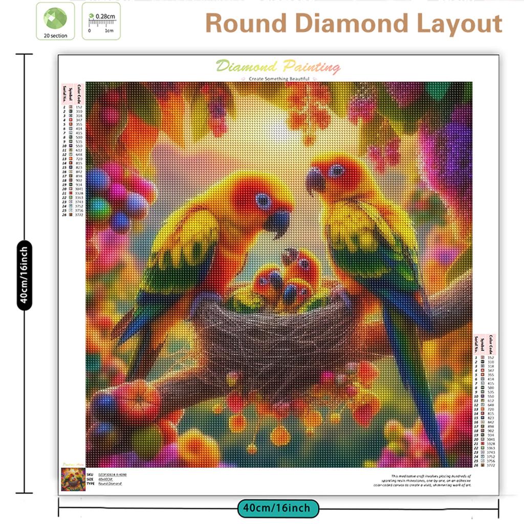 Full Diamond Painting "Animal Bird Flower" Resin Drill Embroidery 5D Diy Diamond Painting Handmade Gift