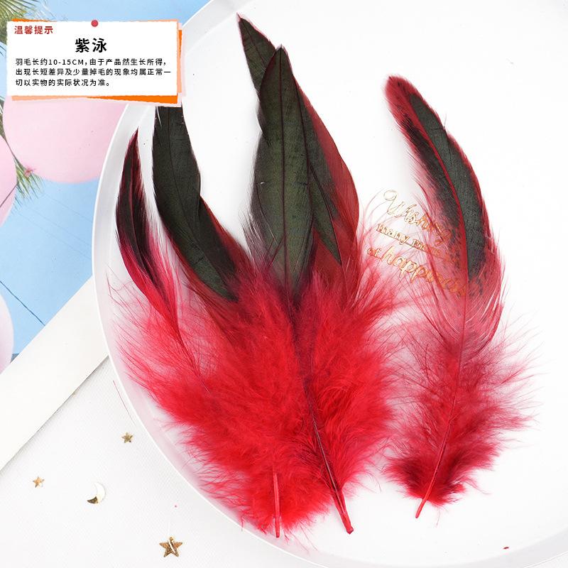 20Pcs57 Big Red Feather Diy Jewelry Accessories Clothing Handicrafts Decorative Materials