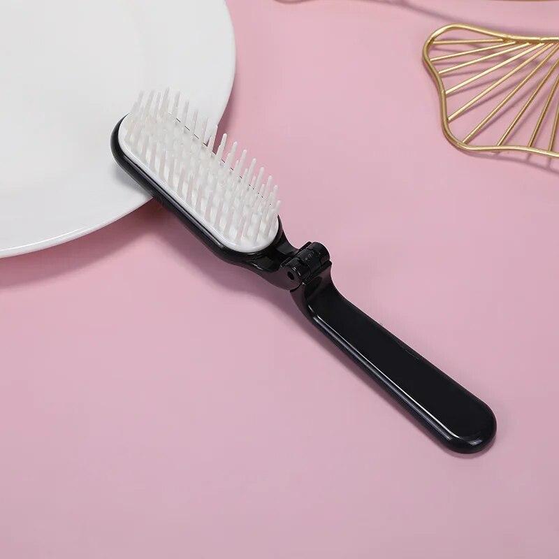 Portable Folding Massage Comb Soft Tooth Anti Static Hair Brush Professional Hairdressing Comb Travel Portable Detangling Comb
