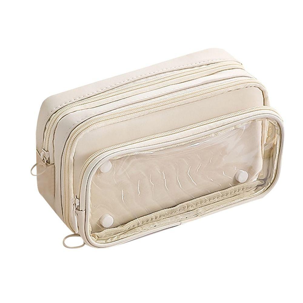 Прозрачный пенал на молнии, большая вместимость, коробка для канцелярских принадлежностей, модная упаковочная сумка, студенческий