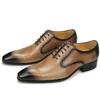 Fashion Hot Selling Men Shoes For Formal Business Dress Suits Handmade Genuine Leather Oxfords Footwear Wedding Party Black Khaki Color