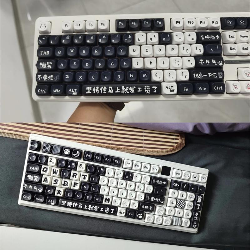 MOA Height Keycaps 135 шт. Термосублимация Стирающиеся цвета Тема «Коты» Набор кейкапов Индивидуальная настройка для механических клавиатур