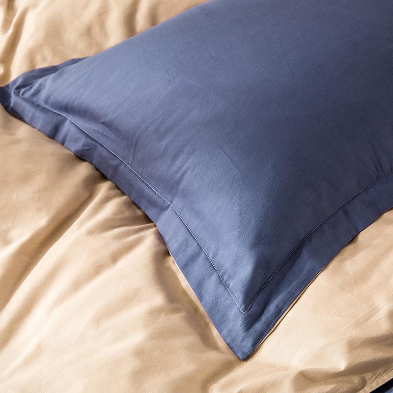 Ins стиль, сплошной цвет, хлопковая простыня из четырех предметов, пододеяльник, кровать из чистого хлопка, двойное одеяло, комплект из трех предметов