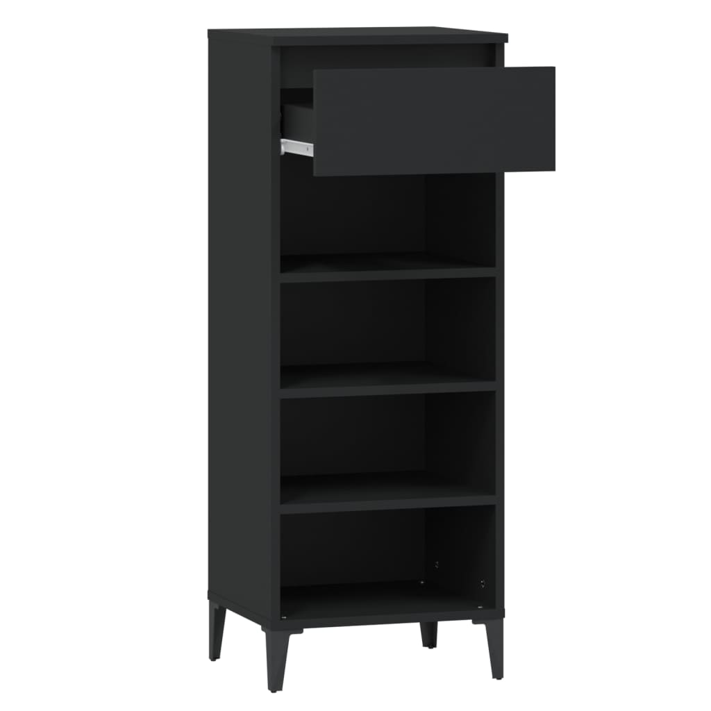 Shoe Rack Black 40 x 36 x 105 cm Engineered Wood