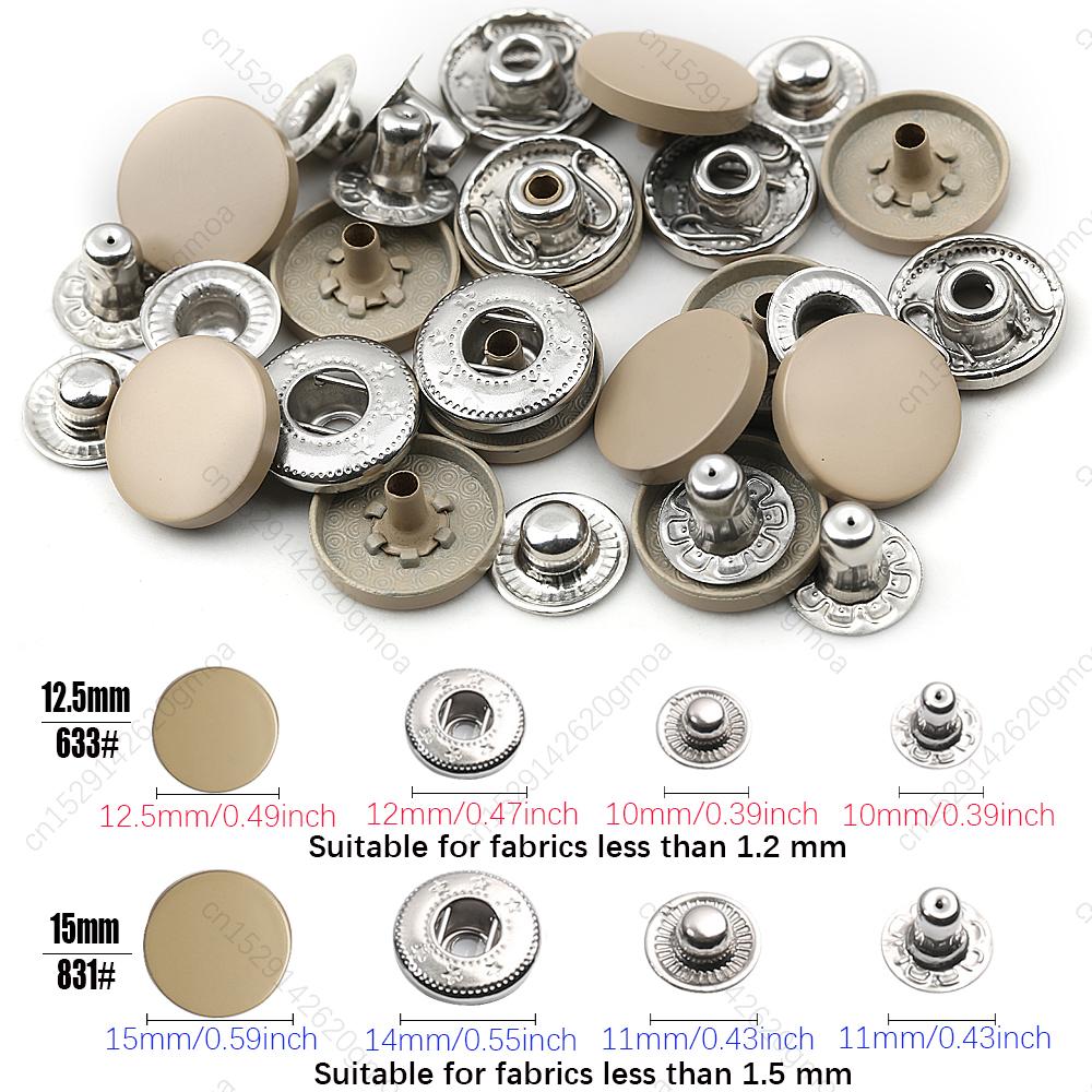 12.5/15Mm Metal Buttons Leather Snap Fasteners Round Duty Sewing Accessories Color Button For Clothes Jackets Bags Leathercrafts