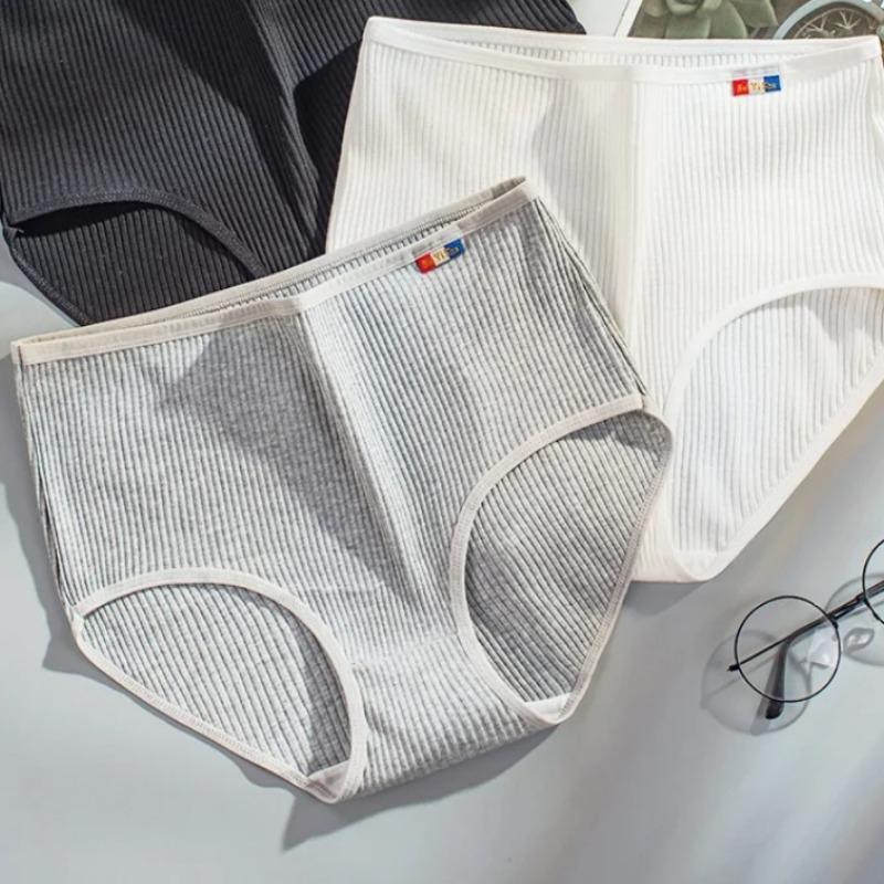 Cotton Panties For Women's Underwear Plus Size Solid Color Briefs High Waist Seamless Underpants Female Lingerie