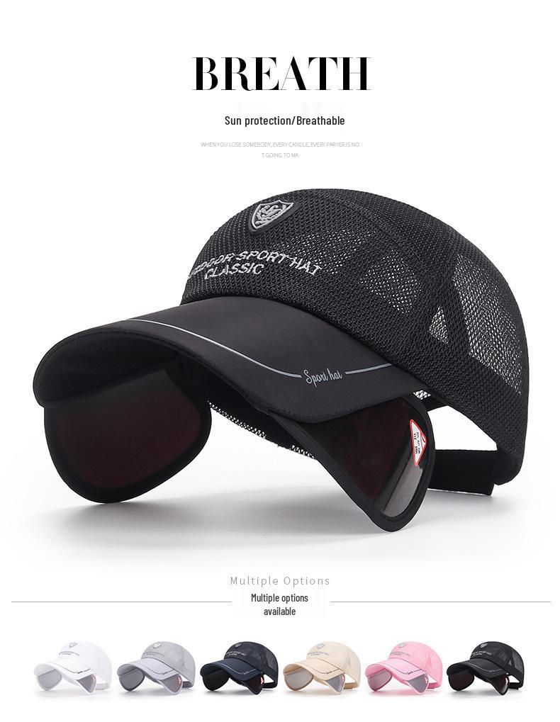 Унисекс летняя сетчатая кепка с удлиненным телескопическим козырьком для защиты от солнца на открытом воздухе