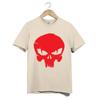 Biker Punk T Shirt Unisex Red Skull Bold Grunge Tee Streetwear Graphic Gift Top