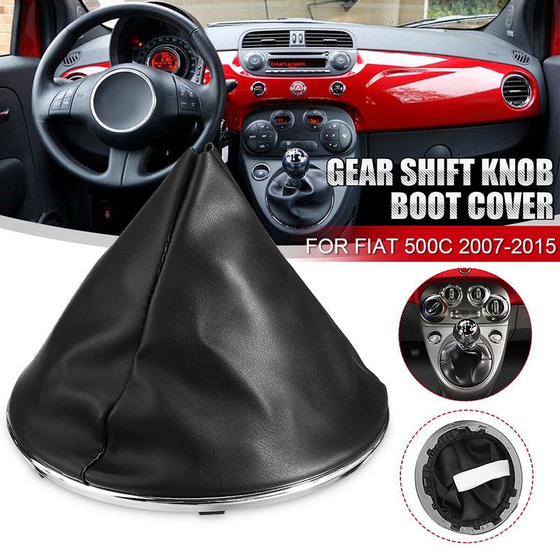 Car Pu Leather Gear Gaiter Gaitor Shift Collar Boot Dust Cover For Fiat 500 500c Panda 2003 - 2006 2007 2008 2009 2010 2011 2012