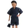 Komeshichi Jinbei Shijira Weave Linen Blend Drawstring Included Boys Kids Clothes [Yoneshichi] Childrens [Темно-синий/120 размер]