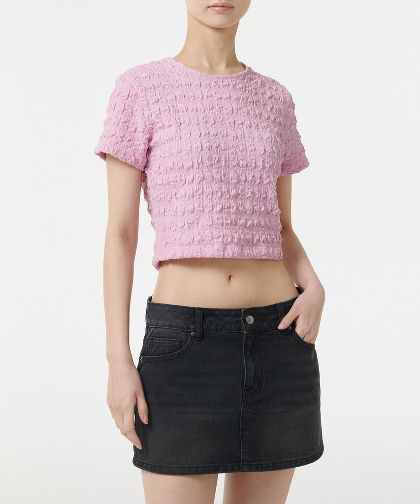 MUSINSA STANDARD WOMAN Women'S Smoked Crop T-Shirt [Pink]