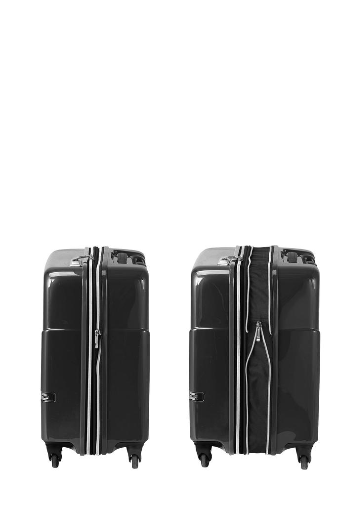 Suitcase Zipper Max Cabin EX Maximum Capacity with Expansion Function Allowed 42L 3kg Black X Black [Hideo Wakamatsu] Carry-on Carry-On 85-76650