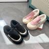 Удобные ленивые туфли на толстой подошве для женщин 2024 года, зимние новые теплые женские туфли, универсальные повседневные туфли с одной педалью FCL9210