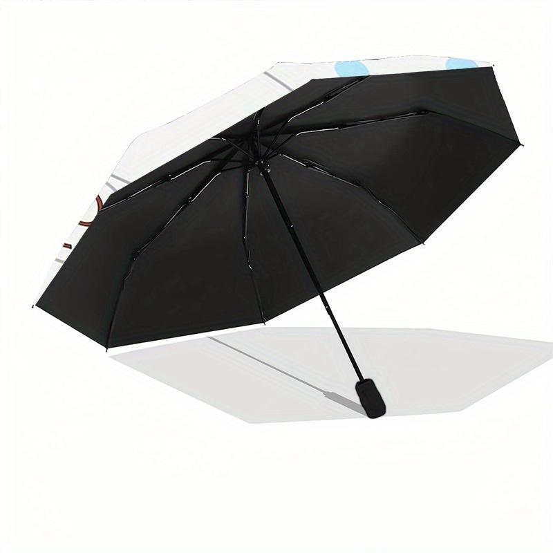 1pc Strawberry Milk & Cinnamoroll Pattern Fully Automatic Folding Portable Umbrella, 8 Iron Frames, Three-Fold Design, Suitable for All Seasons, Suita