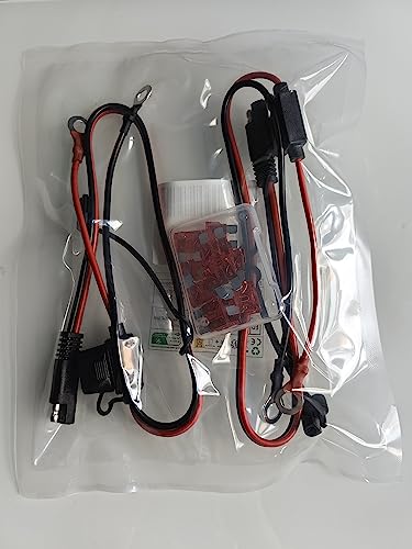 GTIWUNG 2pcs 2ft SAE Connection Cable SAEDC Adapter Cord 14AWGSAE Harness Extension Cable Battery Tander DIY Connector 10A Fuse Battery Charging