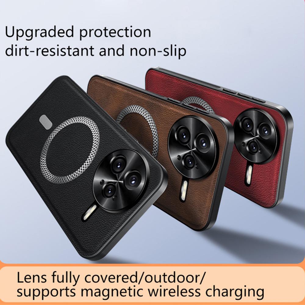 For Xiaomi Redmi K80 5G Case Compatible with MagSafe PU TPU PC Phone Back Cover with Metal Lens Frame