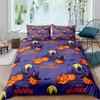 Halloween Queen Duvet Cover Luxury Ghost Festival Bedding Set Microfiber Gothic Pumpkin Skull Comforter Cover With Pillowcases