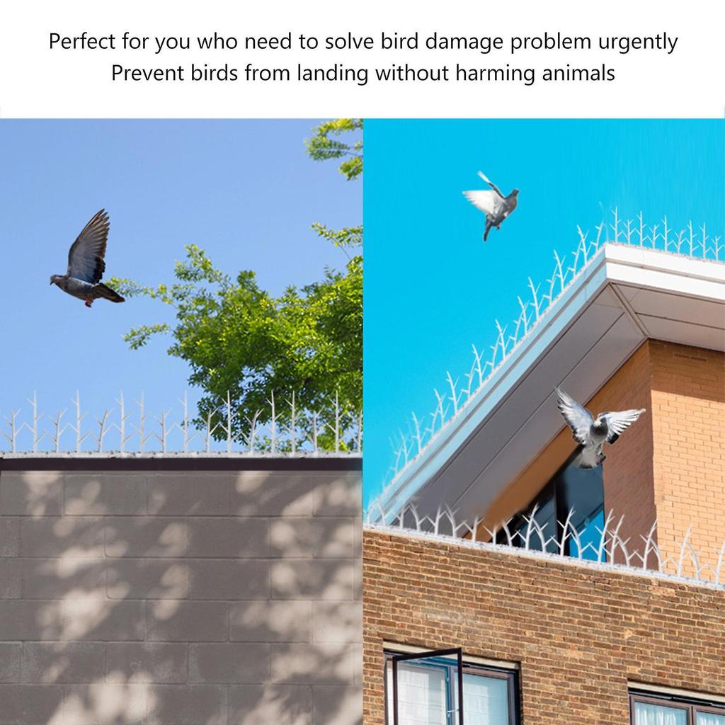 30cm Bird Deterrent Spikes Plastic Bird Repellent Spikes for Fence Roof Mailbox Window