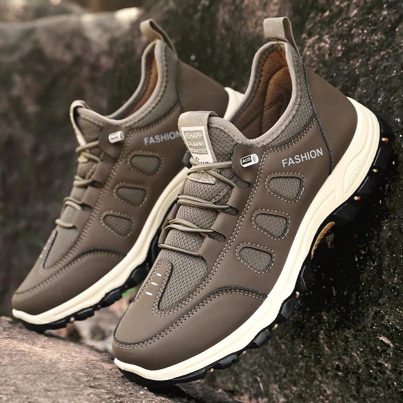 Spring Autumn New Men's Shoes Outdoor Anti Slip Hiking and Mountaineering Sports Shoes Fashion Trend Comfortable Casual Shoes