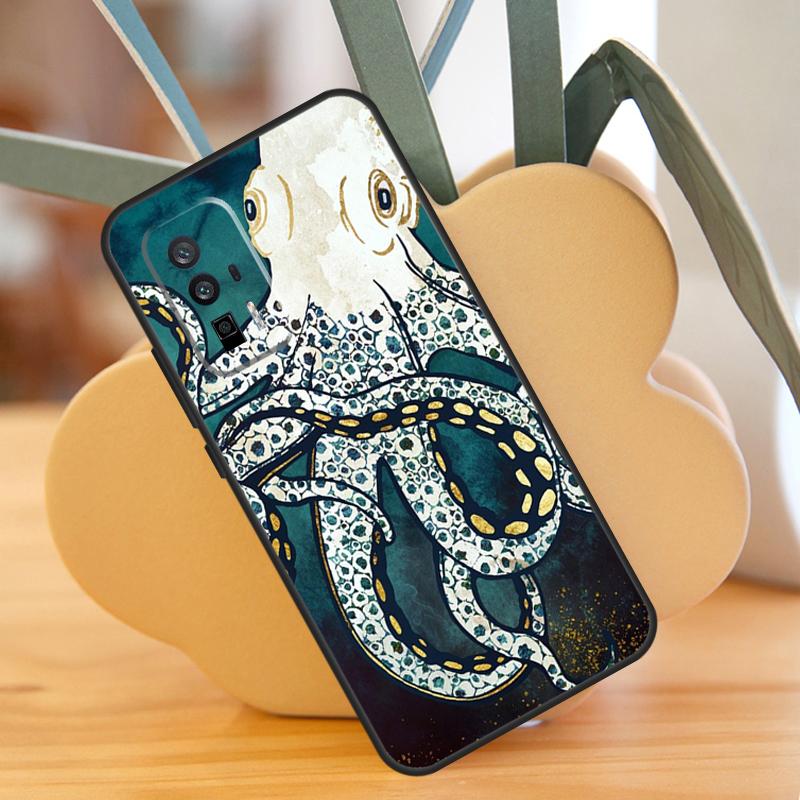 Чехол Marine Life Ocean Octopus для POCO F6 Pro X6 X5 X3 F3 F5 M6 M5s Xiaomi 13T Pro 11T 12T 12 13 Lite 14 Ultra Cover