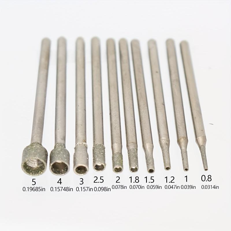 10 Pcs Diamond Abrasive Drill Bits for Jade Carving, Grinding Needles for Amber, Agate